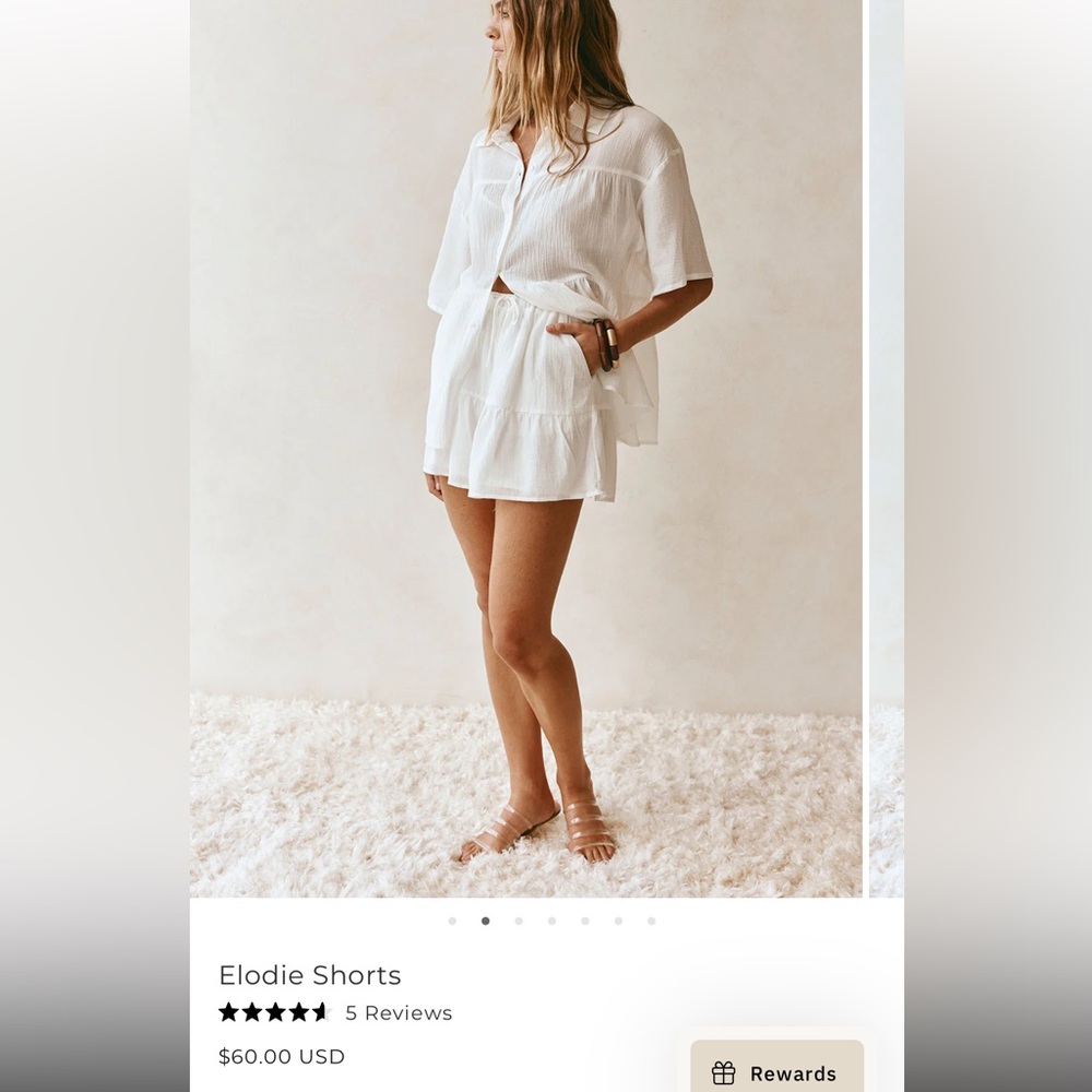 Sabo White Elodie Shorts